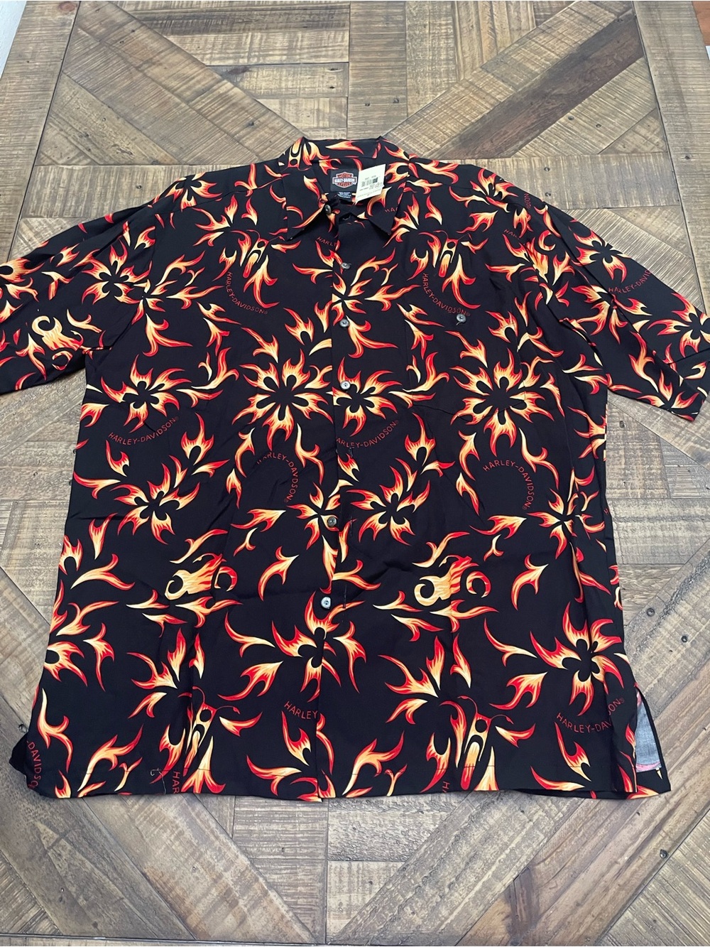 Vintage Harley Davidson x Tori Richard Flame Mandala Shirt Men's Large